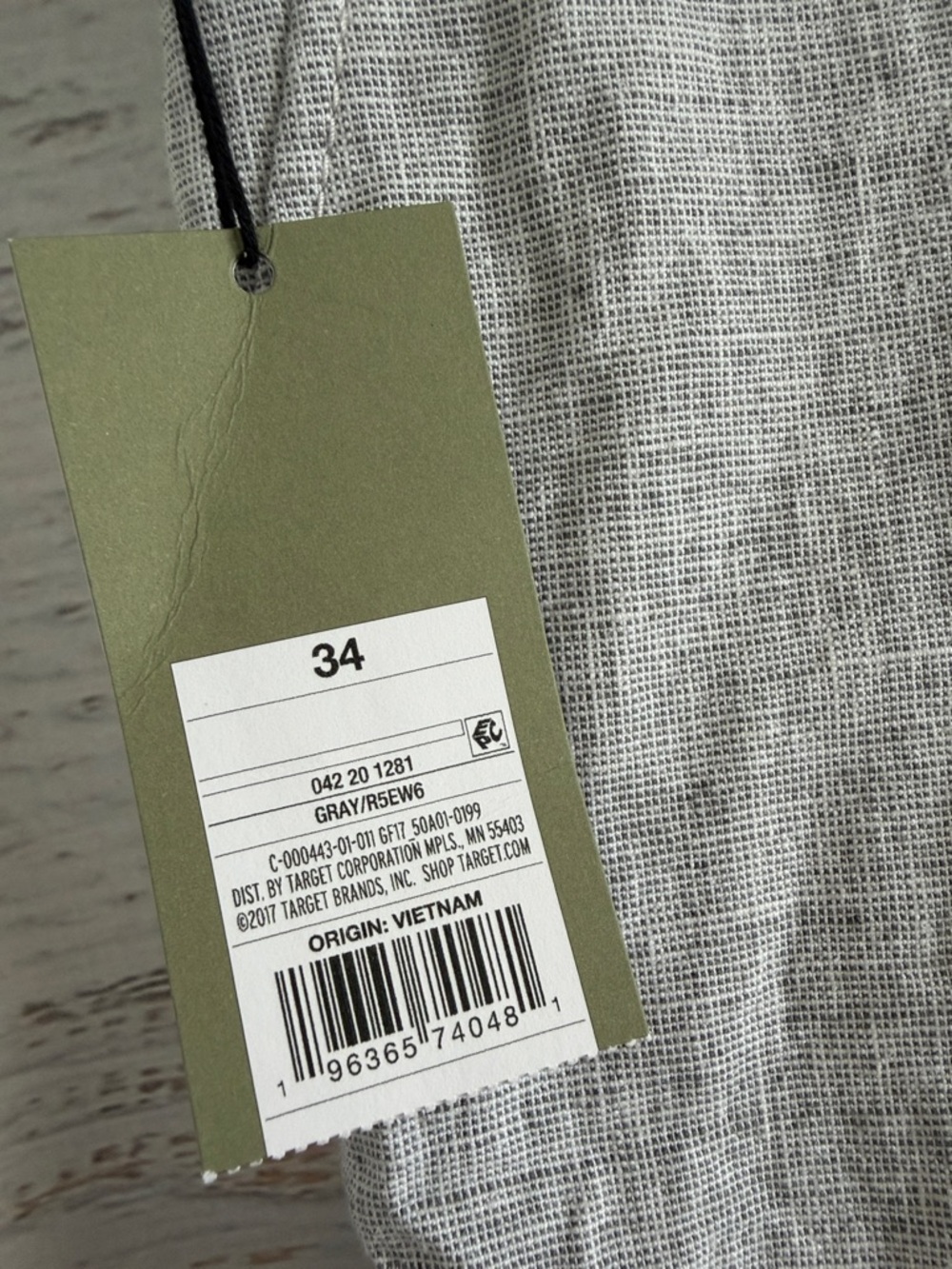 Goodfellow & Co Light Gray Men’s Flat-Front Linen-Blend Shorts - Picture 2 of 8